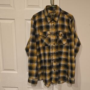 DIXXON Men's Plaid Shirt in Yellow and Black